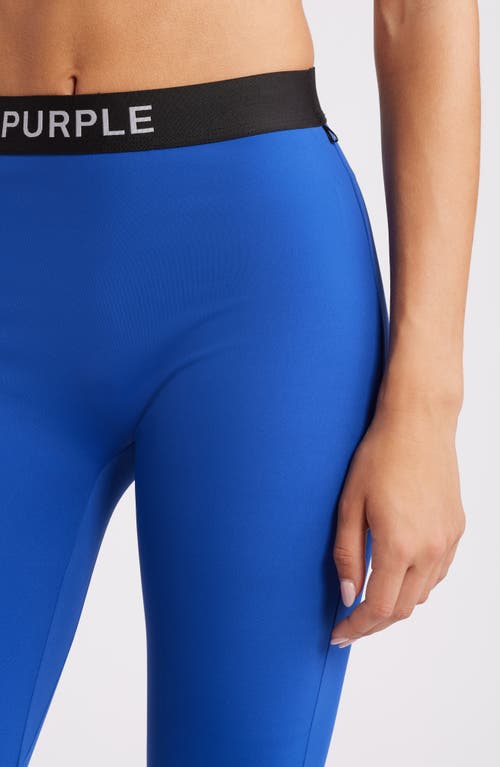 Shop Purple Brand Logo Waistband Leggings In Blue