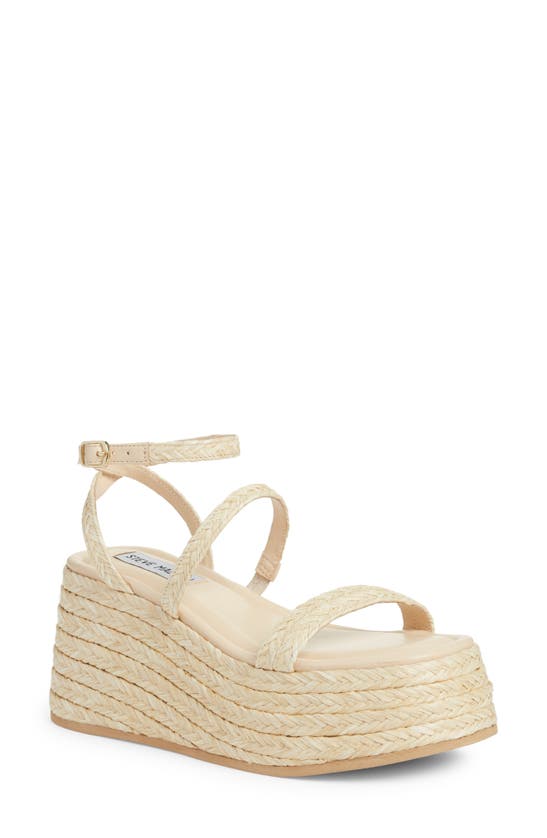 Steve Madden Abundant Espadrille Platform Sandal In Natural Raffia