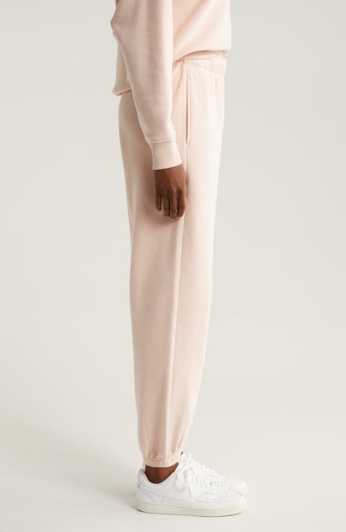 Shop Zella Cloud Fleece Joggers In Pink Peach