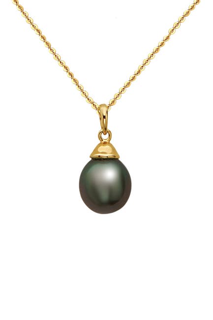 Tara Pearls 14k Yellow Gold 9 10mm Black Tahitian Pearl Pendant Necklace Nordstrom Rack - Black Pearl Pendant Necklace Yellow Gold