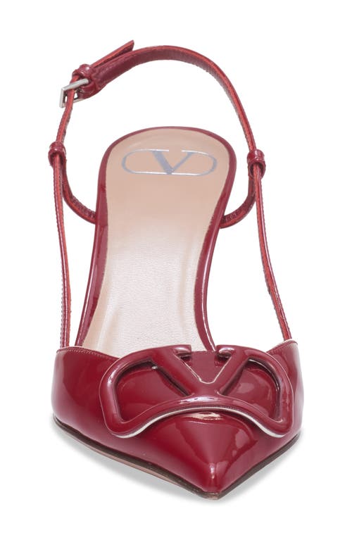 Valentino Red Vlogo Signature Slingback Heels In Y9q Deep Scarlet