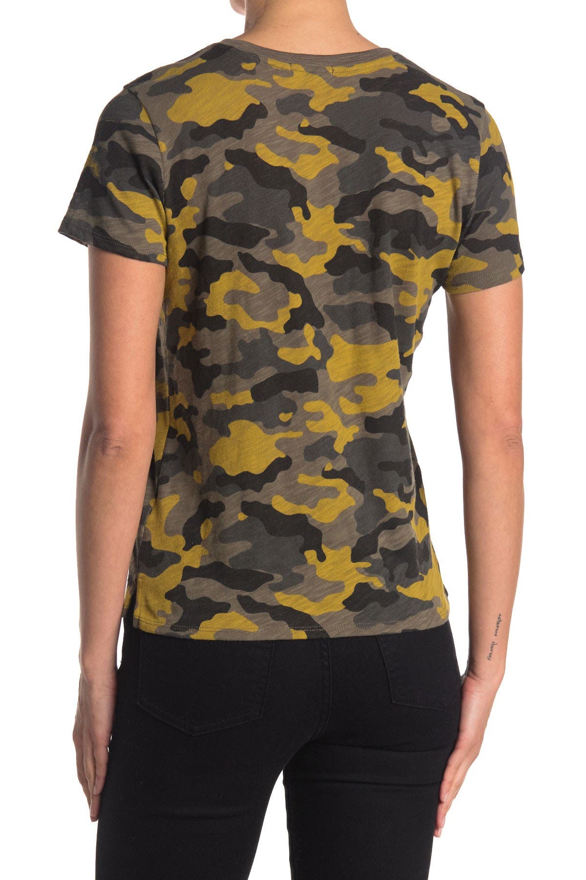 Atm Anthony Thomas Melillo Camo Print Slub Jersey T-shirt In Gold