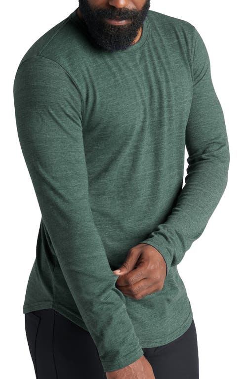 Shop Goodlife Scallop Crewneck Long Sleeve T-shirt In Evergreen