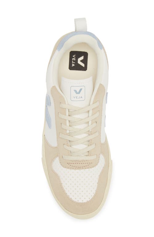 Veja V-10 Lace-up Sneakers In Extra-white/ Steel/ Almond