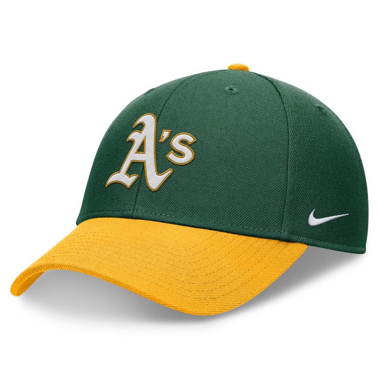 Shop Nike Green/gold Oakland Athletics Evergreen Club Performance Adjustable Hat