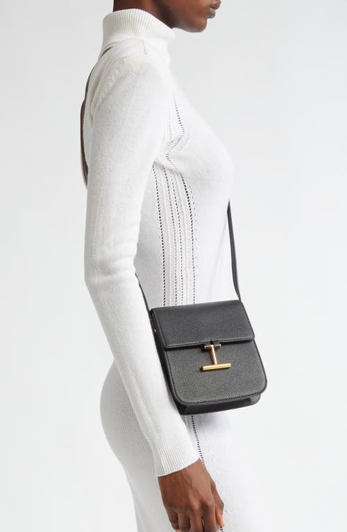 Tom Ford Tara Mini Crossbody Bag In Grain Leather In Black