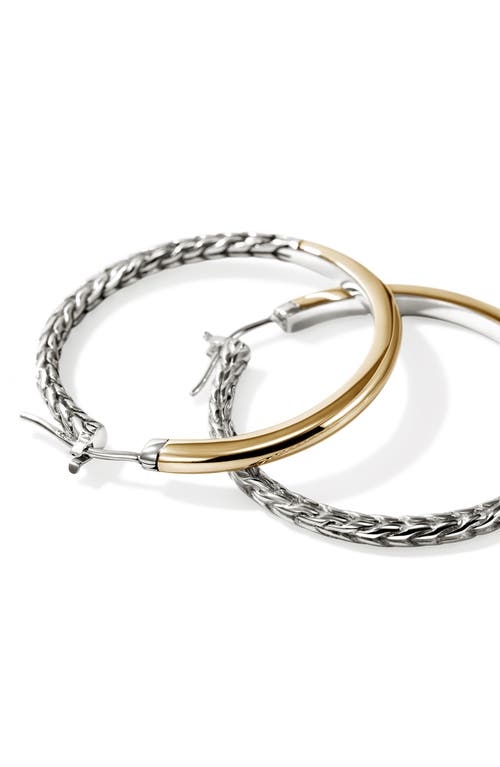 John Hardy 14k Yellow Gold & Sterling Silver Jh Essentials Hoop Earrings In Silver/gold