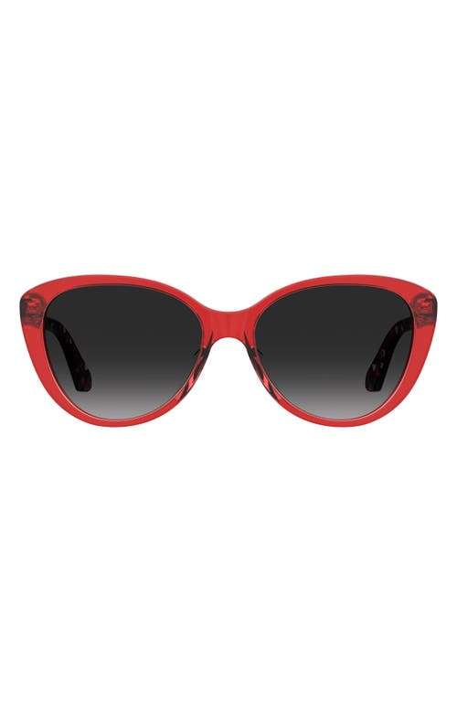 Kate Spade New York Visalia 55mm Gradient Cat Eye Sunglasses In Red/grey Shaded
