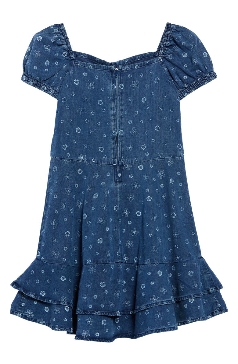 BCBG Kids' Floral Puff Sleeve Chambray Dress | Nordstrom