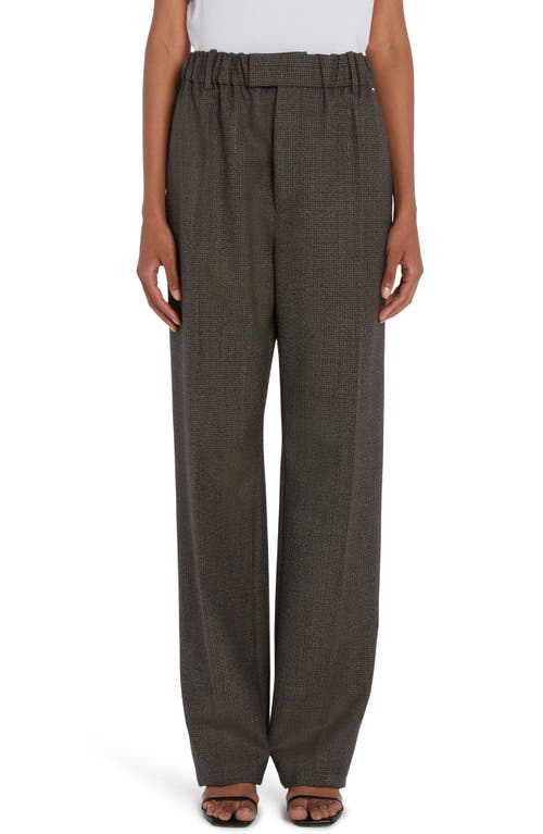 Bottega Veneta Houndstooth Wool Wide Leg Pants Brown/Blue/Yellow at Nordstrom, Us