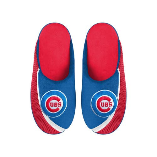 Men's FOCO Chicago Cubs Big Logo Color Edge Slippers in Navy