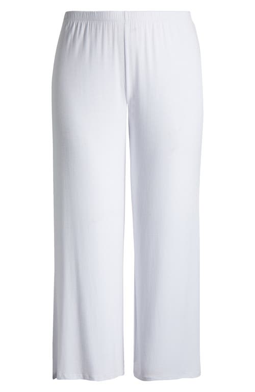 Shop 24seven Comfort Apparel Elastic Waist Stretch Flare Pants In White