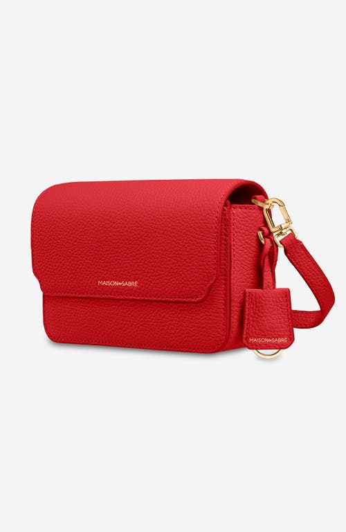 Maison De Sabre Maison De Sabré Mini Leather Flap Bag In Pomegranate Red