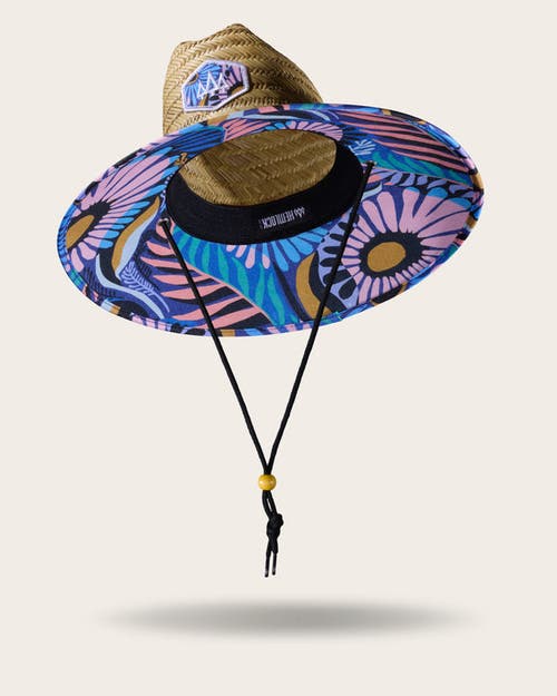 Shop Hemlock Eden Straw Lifeguard Hat In Purple Floral