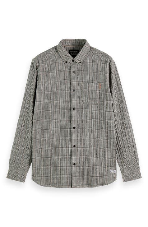 Seersucker Glen Check Long Sleeve Shirt