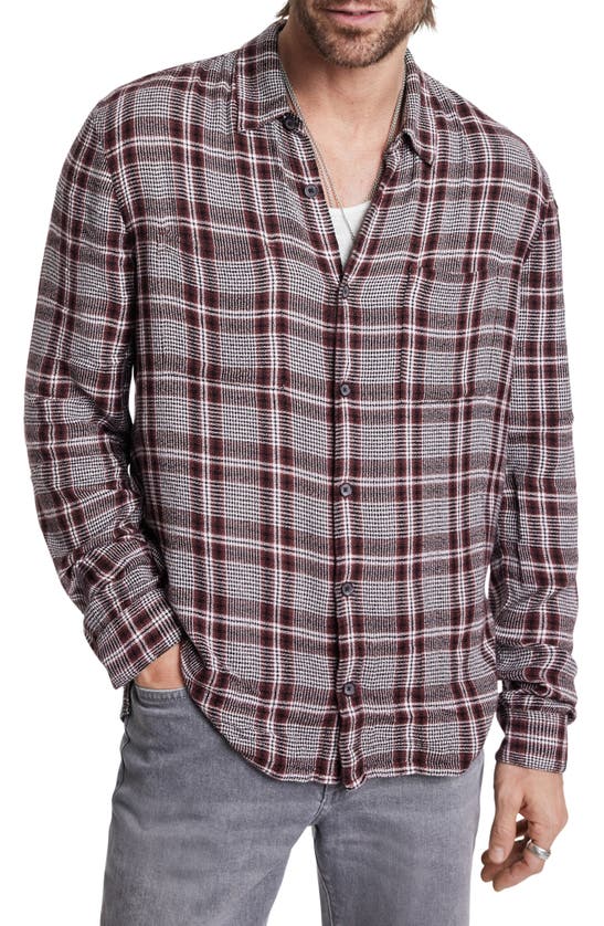 Shop John Varvatos Cole Plaid Button-up Shirt In Mauvewood