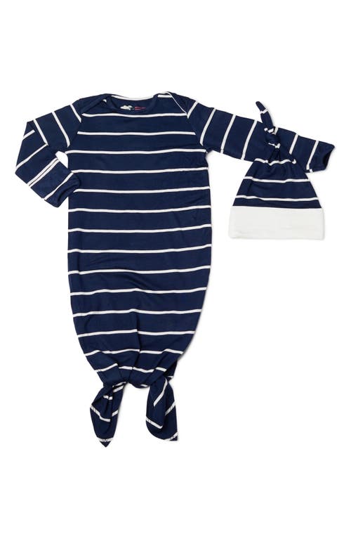 Baby Grey by Everly Grey Gown & Hat Set in Navy
