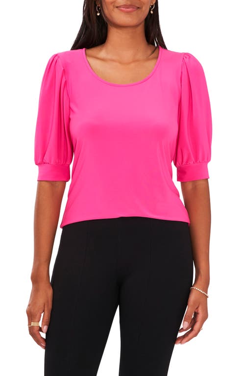 Chaus Balloon Sleeve Jersey Top in Rose Pink