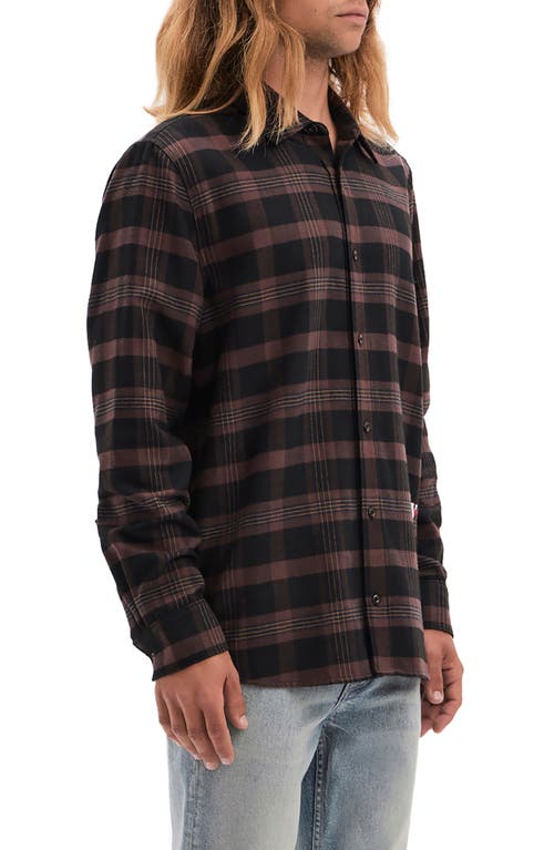 Shop Vayder Preston Plaid Cotton & Silk Flannel Button-up Shirt In Moon Lava