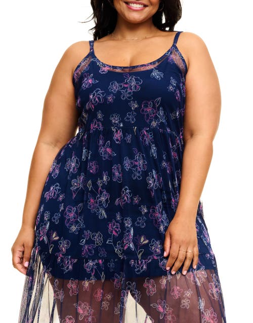 Shop Adore Me Kaycee Slip In Floral Blue