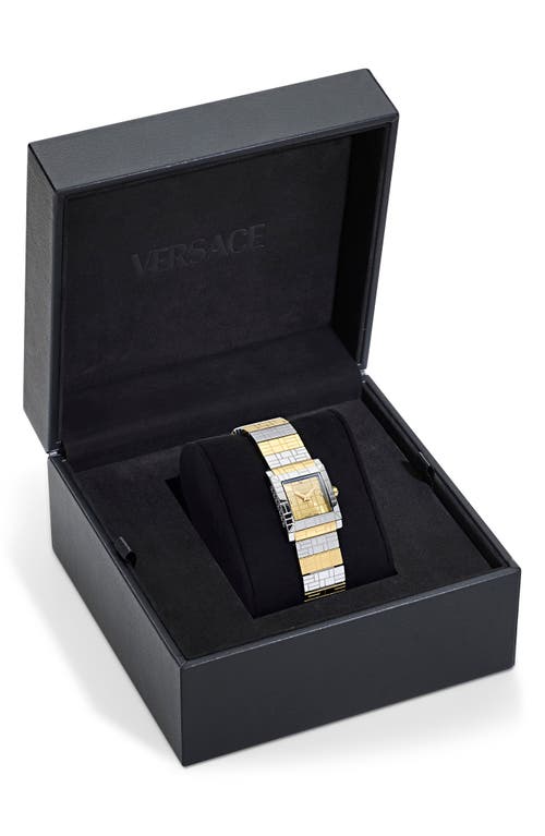 Shop Versace Mosaic Diamond Bracelet Watch, 22mm In Two Tone