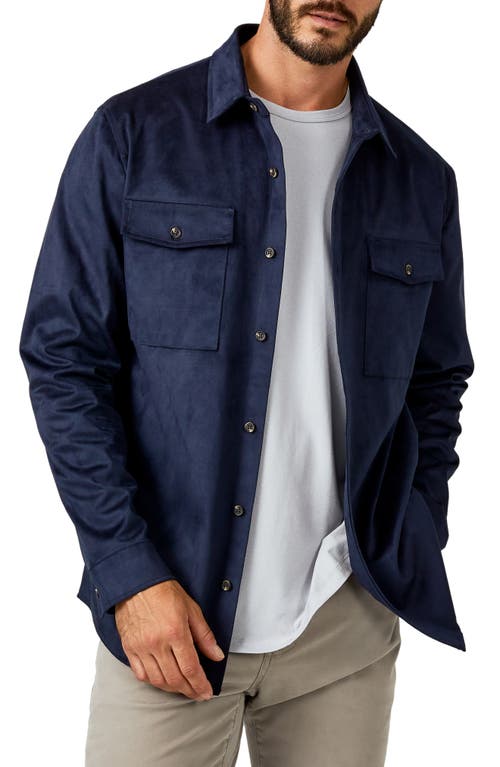 Country Road Faux Suede Shirt Jacket in Navy