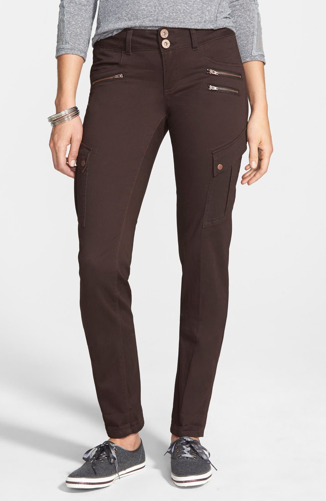 Jolt Zip Detail Cargo Pants (Juniors) Nordstrom