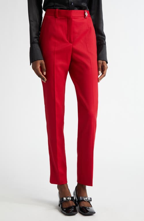 Shop Versace Medusa Ankle Trousers In Lipstick Red