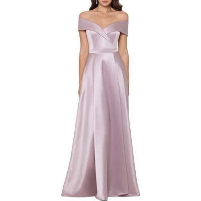 Xscape Lamour Cross Off The Shoulder Gown