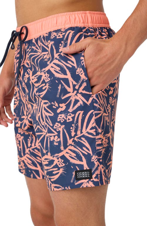 O'neill Men's Hermosa Elastic Waist Lined 17" Swim Shorts In Navy 2