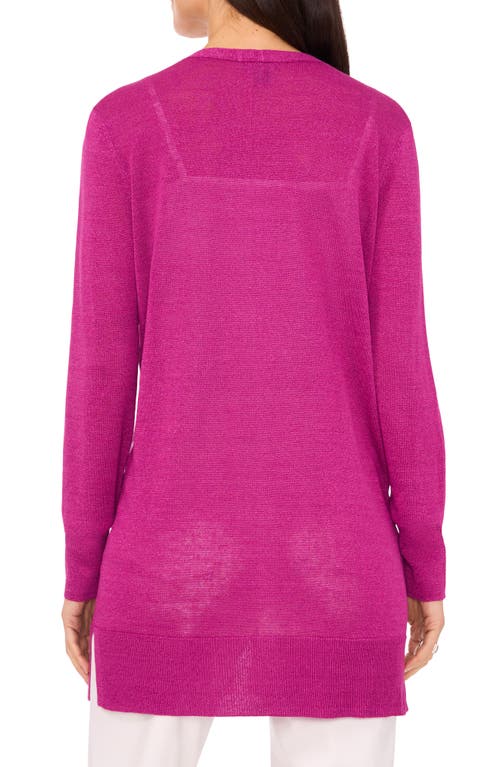 Shop Halogenr Halogen(r) Side Slit Cardigan In Vivid Plum Purple