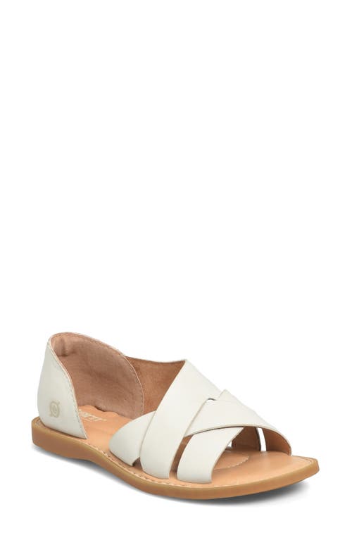 Ithica Half d'Orsay Sandal in Cream Leather