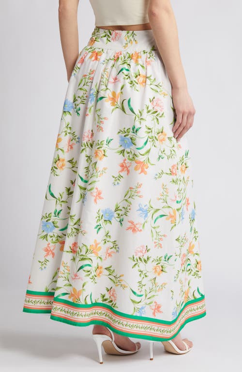 Shop Wayf Gloria Floral Print Maxi Skirt In Vintage Scarf