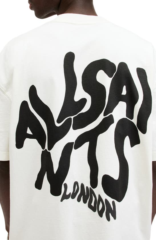 Allsaints Mens Ashen White Orlando Logo-print Relaxed-fit Organic-cotton T-shirt In Ashen White