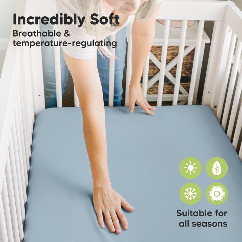 Keababies Isla Fitted Mini Crib Sheets In Steel