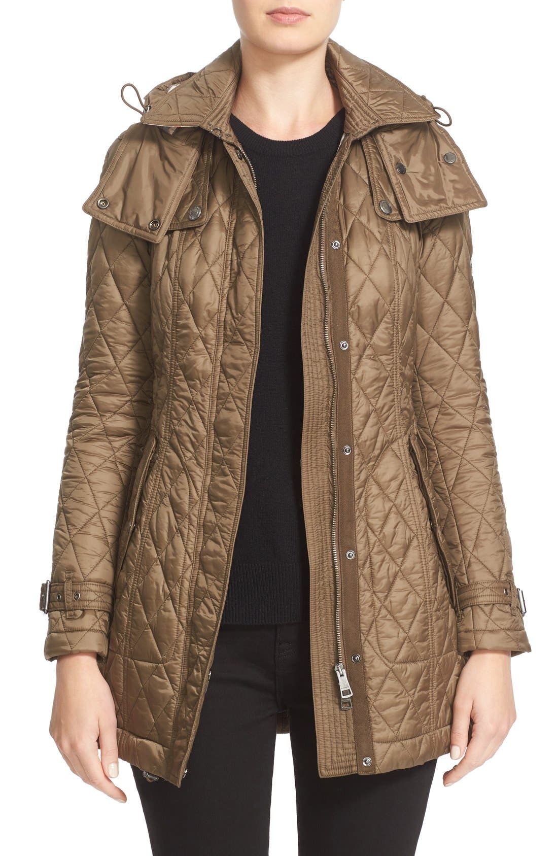 burberry finsbridge belted quilted jacket