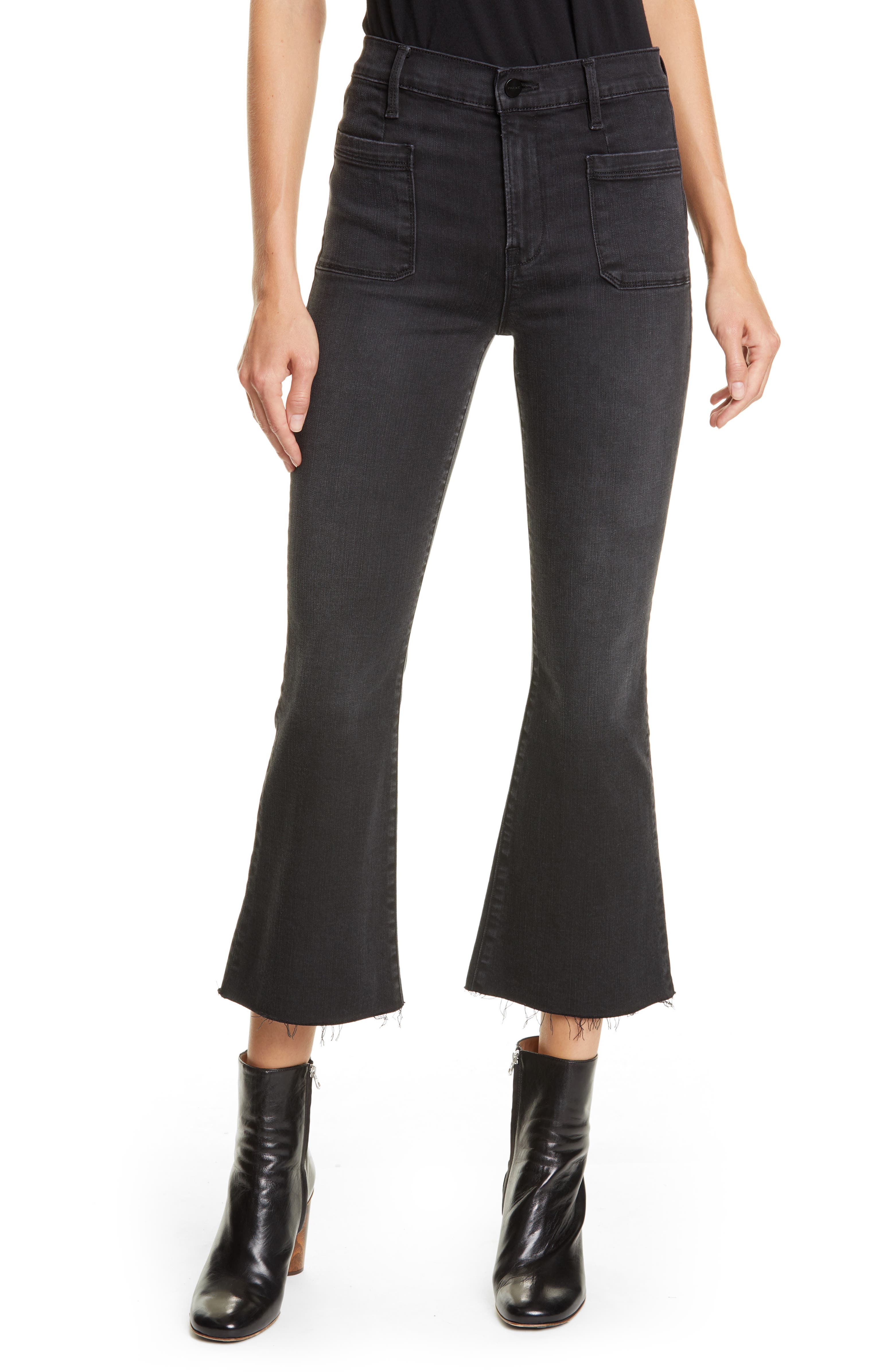 FRAME Le Bardot Patch Pocket High Waist Crop Flare Jeans (Kerry ...