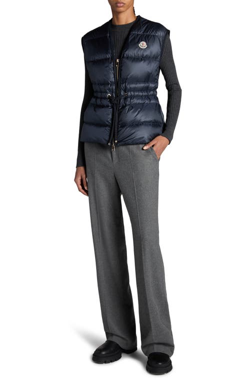 Moncler Nai Nylon Down Vest In Dark Navy Blue