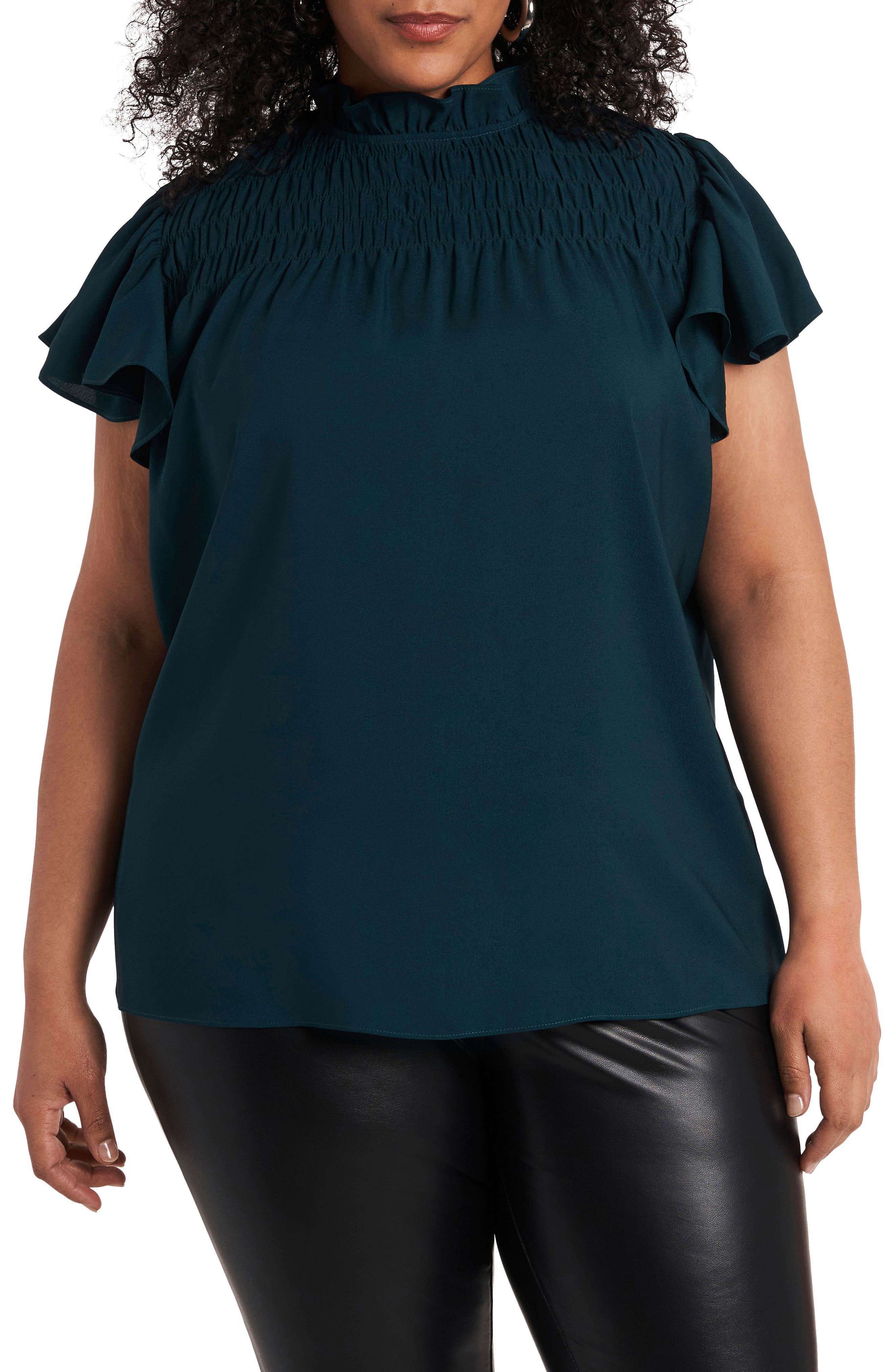 mock neck sleeveless top plus size