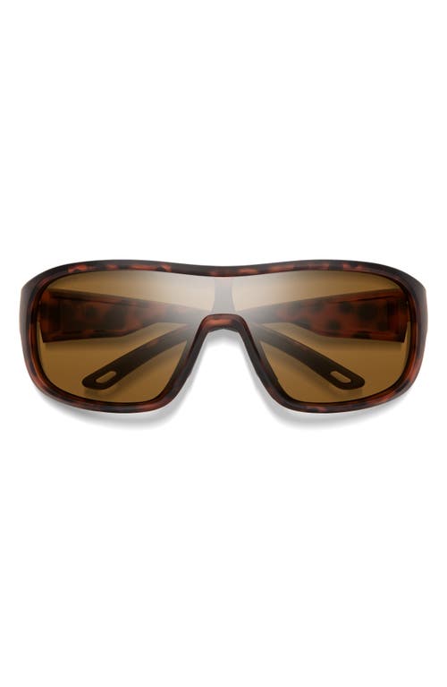 Spinner 134mm ChromaPop Polarized Shield Sunglasses in Matte Tortoise /Brown