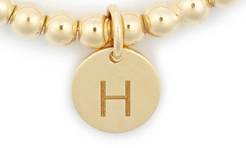 Meshmerise Initial Charm Ball Stretch Bracelet In Yellow-h