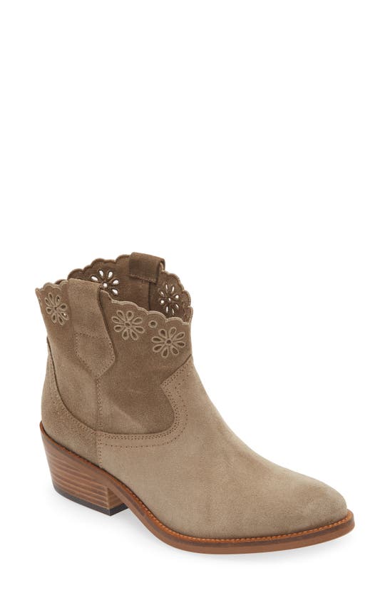 Shop Penelope Chilvers Cali Broderie Western Bootie In Sand