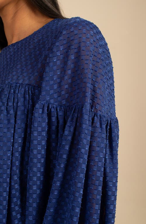 Trina Turk Clip Dot Georgette Top In Bengal Blue