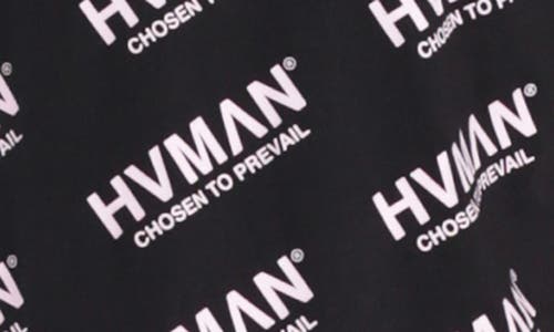 Shop Hvman Cotton Logo Print T-shirt In Black/dusty Pink