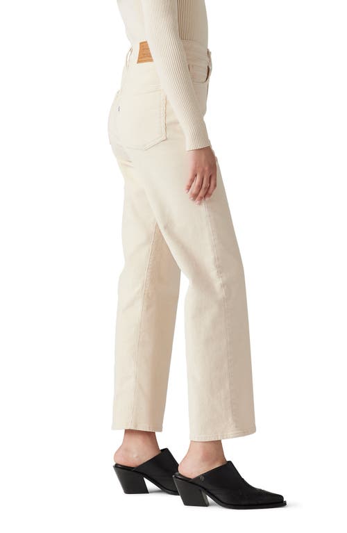 Shop Levi's Ribcage High Waist Corduroy Ankle Straight Leg Pants (white Swan) <br />