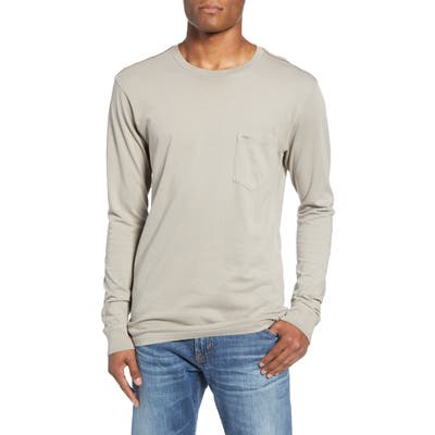Rvca Pigment Dyed Long Sleeve Pocket T-Shirt, Grey