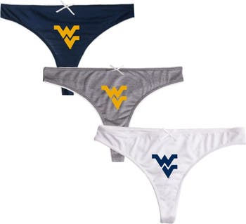 CONCEPTS SPORT Women's Concepts Sport Navy/Charcoal/White West Virginia  Mountaineers Arctic Three-Pack Thong Underwear Set