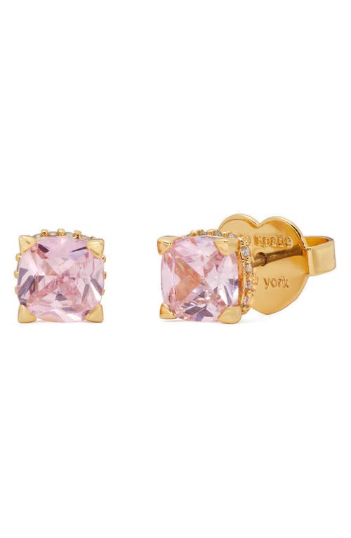 Kate Spade New York cushion cubic zirconia stud earrings in Pink/Gold at Nordstrom