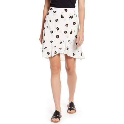 Petite Gibson X Hot Summer Nights Two Peas Ruffle Faux Wrap Skirt, Ivory (Regular & Petite) (Nordstrom Exclusive)