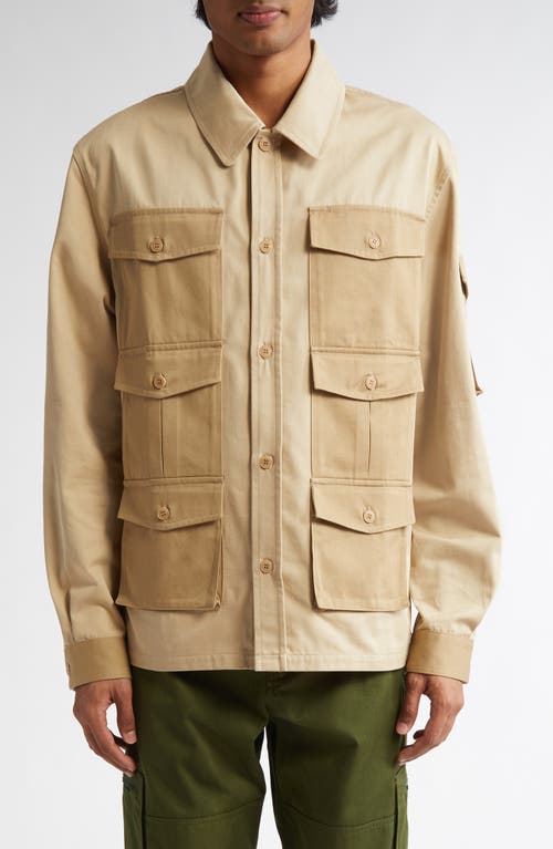 KENZO Cargo Button-Up Shirt in Beige 